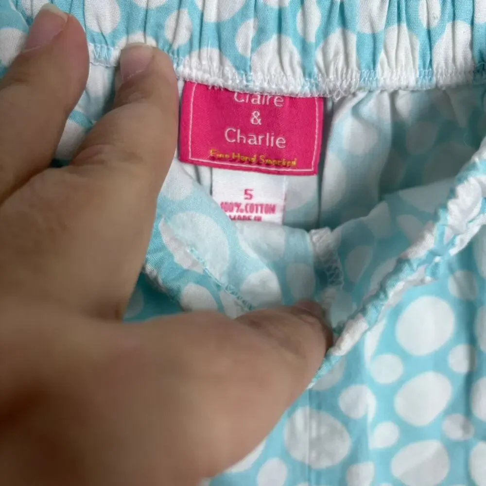 Claire & Charlie Blue Spot Shorts - Picture 4 of 5